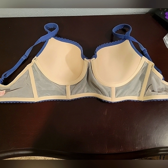 3 for $20 - Body by Victoria Pastel Corset Lace Blue Bra 34C - Picture 4 of 6